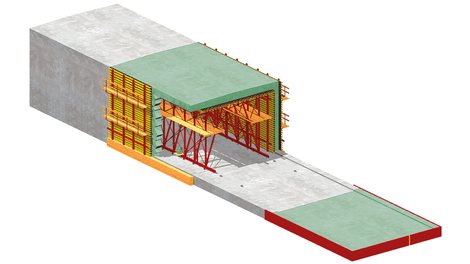 Diagram of tunnel in semi-monolithic open method – Variant 1