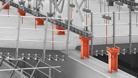 No formwork carriage supports, no carriageway penetrations.