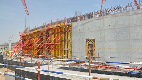 Curved walls casted with VARIO GT24 wall system