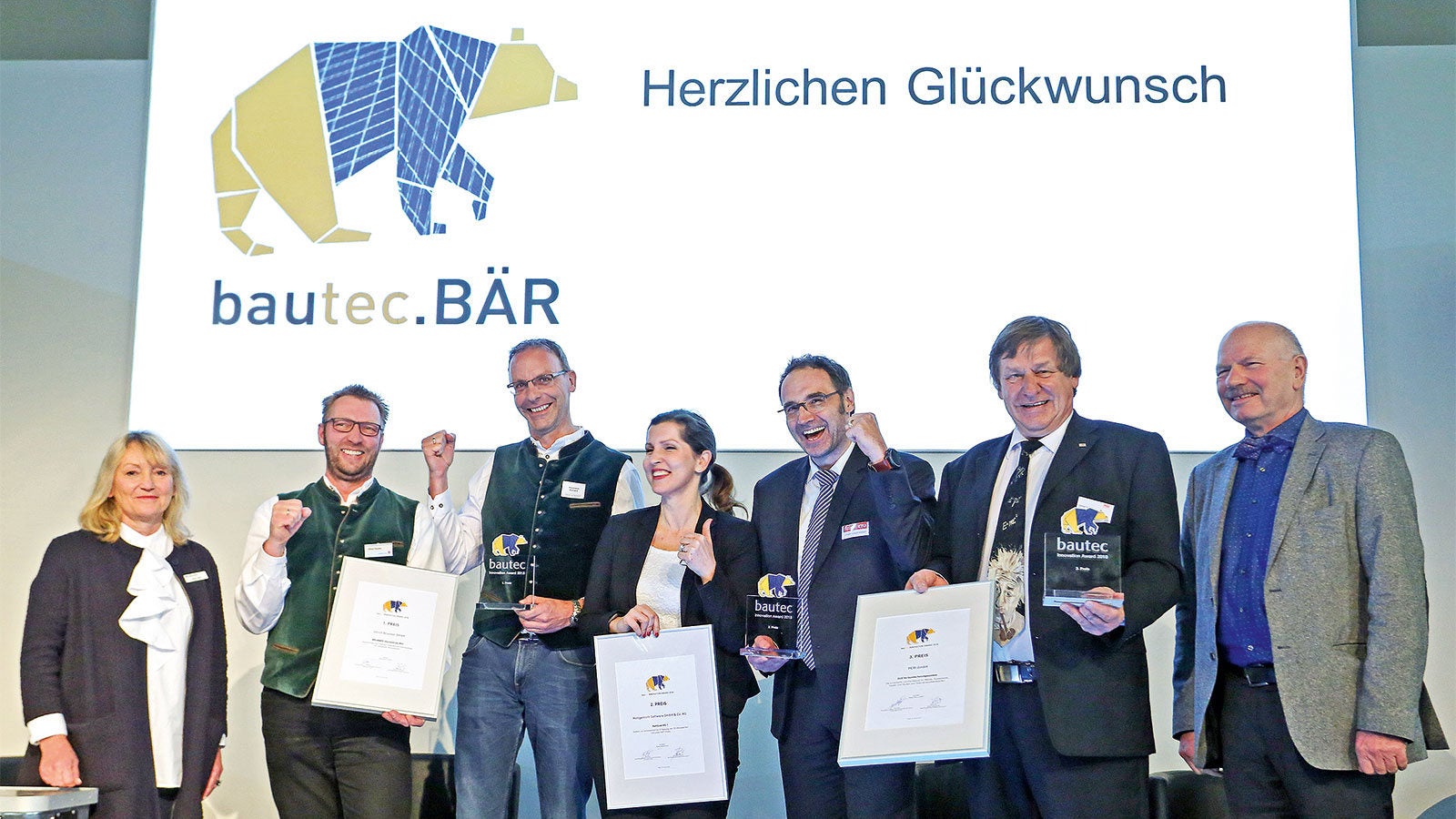 For the first time in Berlin, the bautec.Innovation Award was presented in 2018 as part of a public award ceremony. (Photo: Messe Berlin GmbH)<br/>
