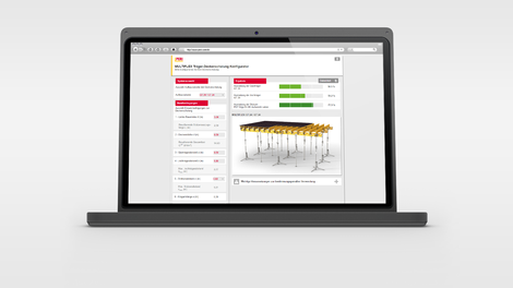 Le configurateur de coffrage de dalle poutrelles MULTIFLEX permet à l'utilisateur de configurer et d'optimiser rapidement et facilement l'espacement des poutrelles/étais et des étais.