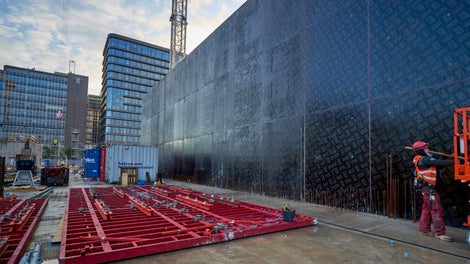 De houten panelen van PERI zorgen voor een mooi betonoppervlak.