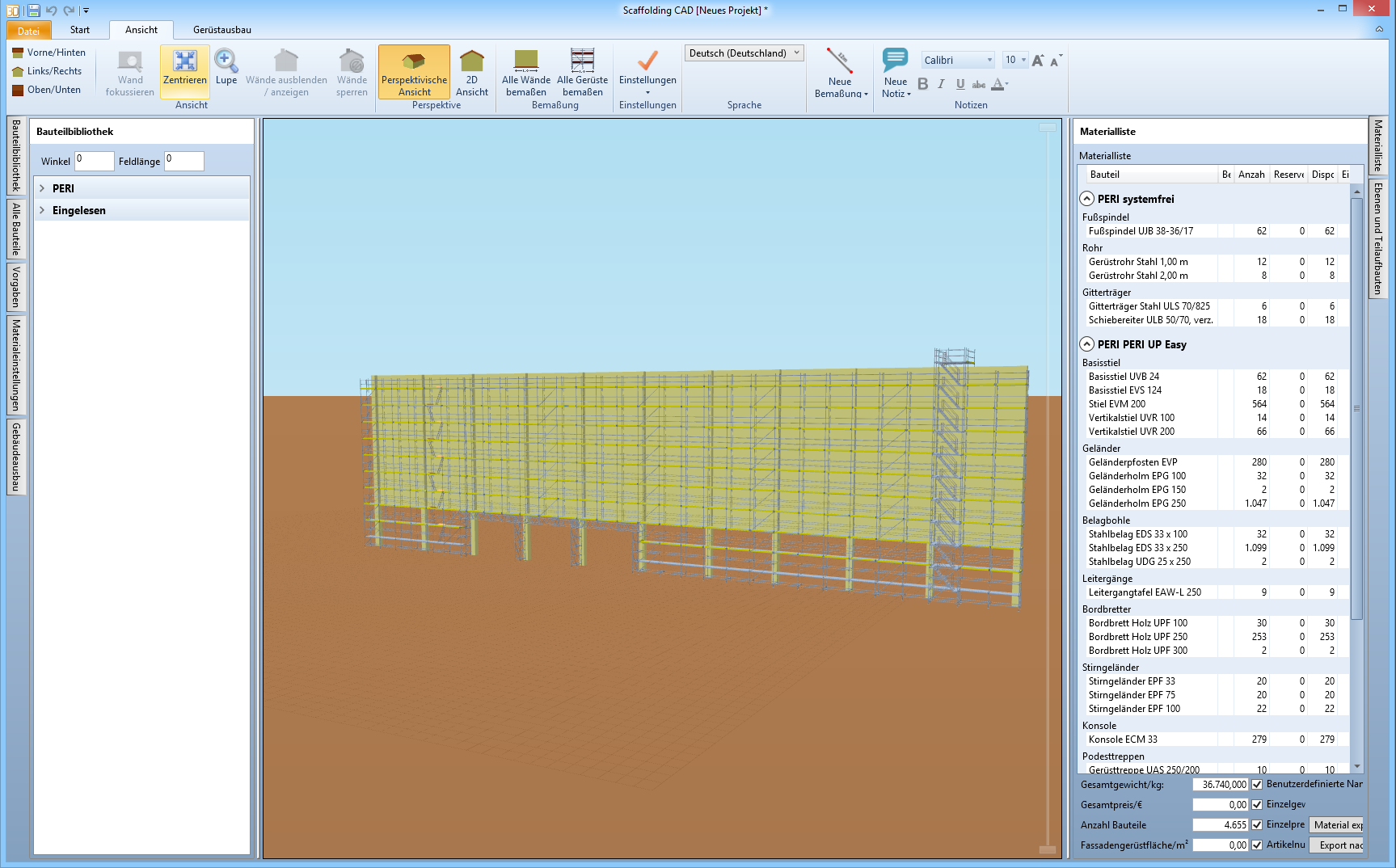 Les modèles de bâtiment sont rapidement construits et peuvent être échafaudés à l'aide d'un assistant