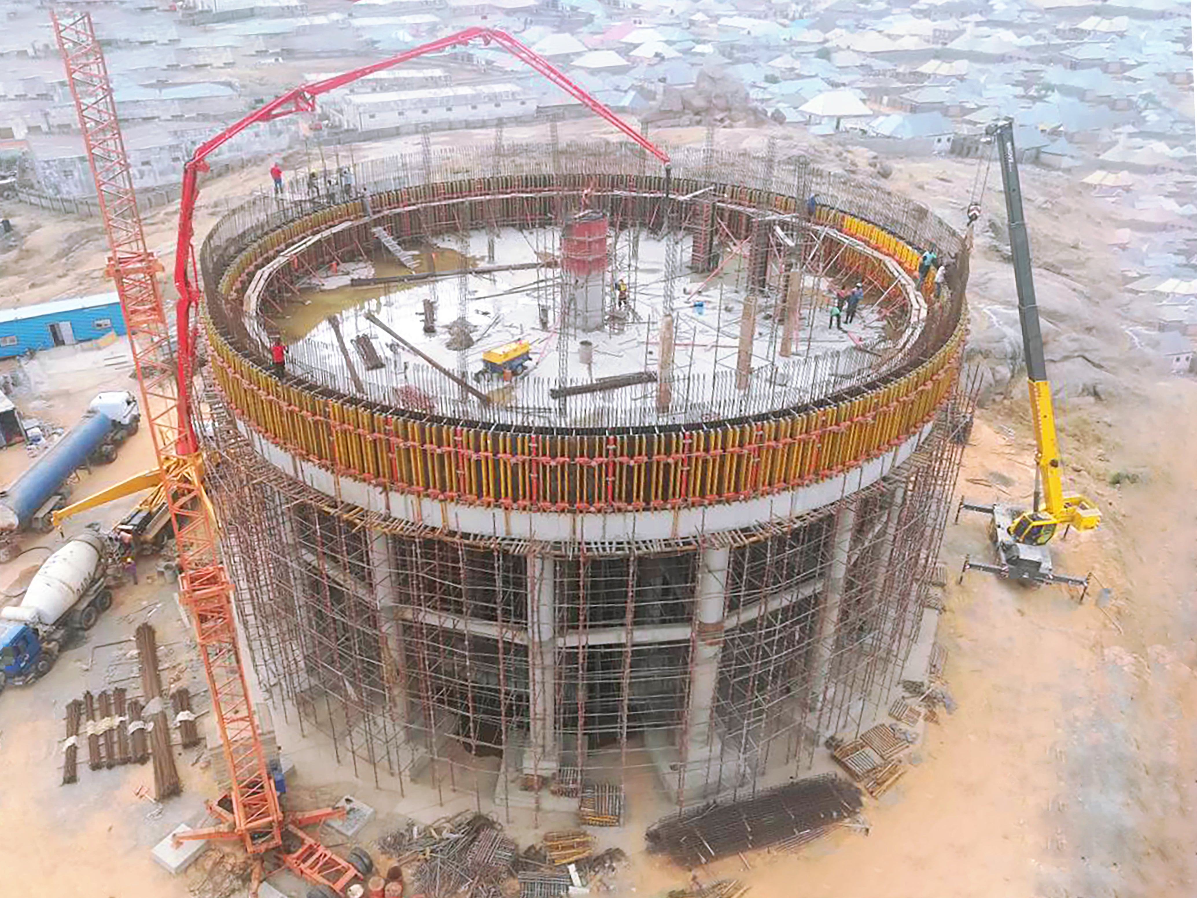 Erection of service reservoir