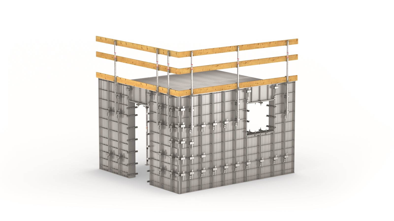 PERI UNO plus - encofrado monolítico<br/>Asimismo, UNO+ es fácil de usar para construir estructuras de varios pisos con el mismo diseño.