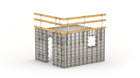 PERI UNO plus - encofrado monolítico<br/>Asimismo, UNO+ es fácil de usar para construir estructuras de varios pisos con el mismo diseño.