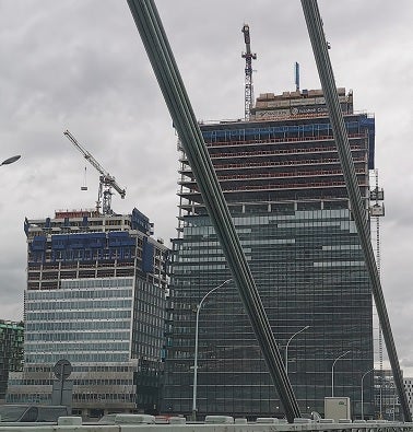Les tours DUO, vue du périphérique intérieur, juin 2020