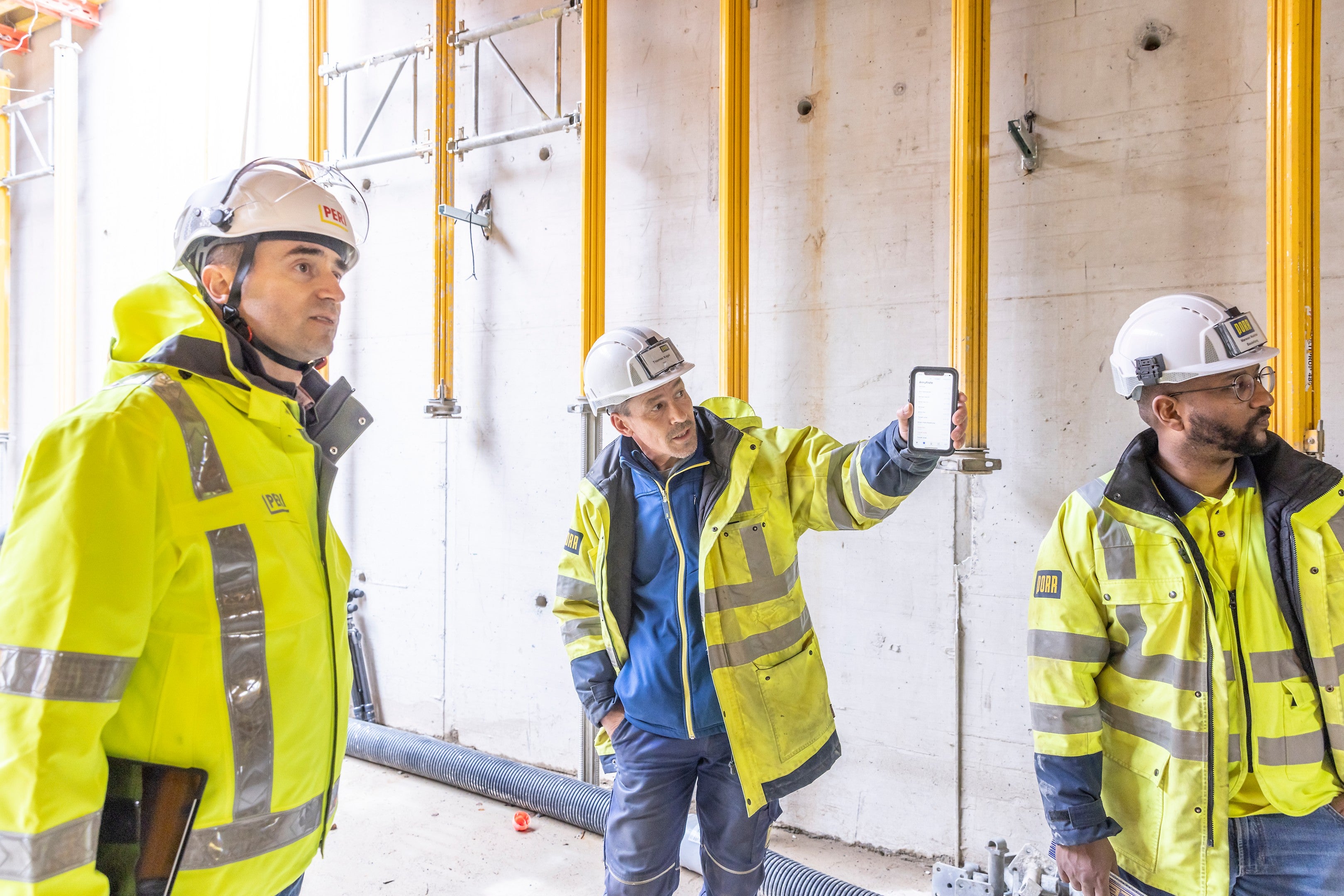 Tablet on the construction site