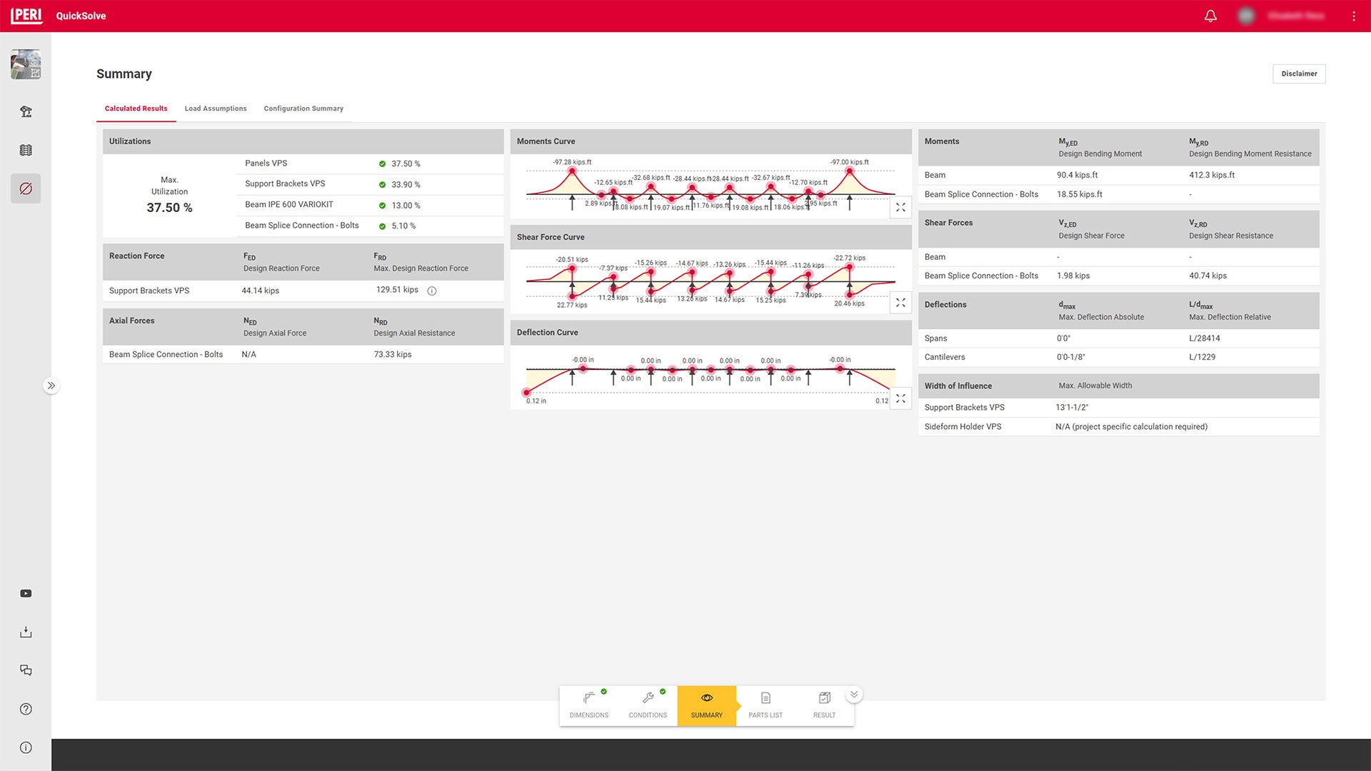 Stimate rapidamente e senza sforzo sistemi complessi di casseforme per ponti PERI, senza necessità di conoscenze delle istruzioni di montaggio o dei calcoli statici. Potete comunque consultare i risultati dei calcoli se necessario.