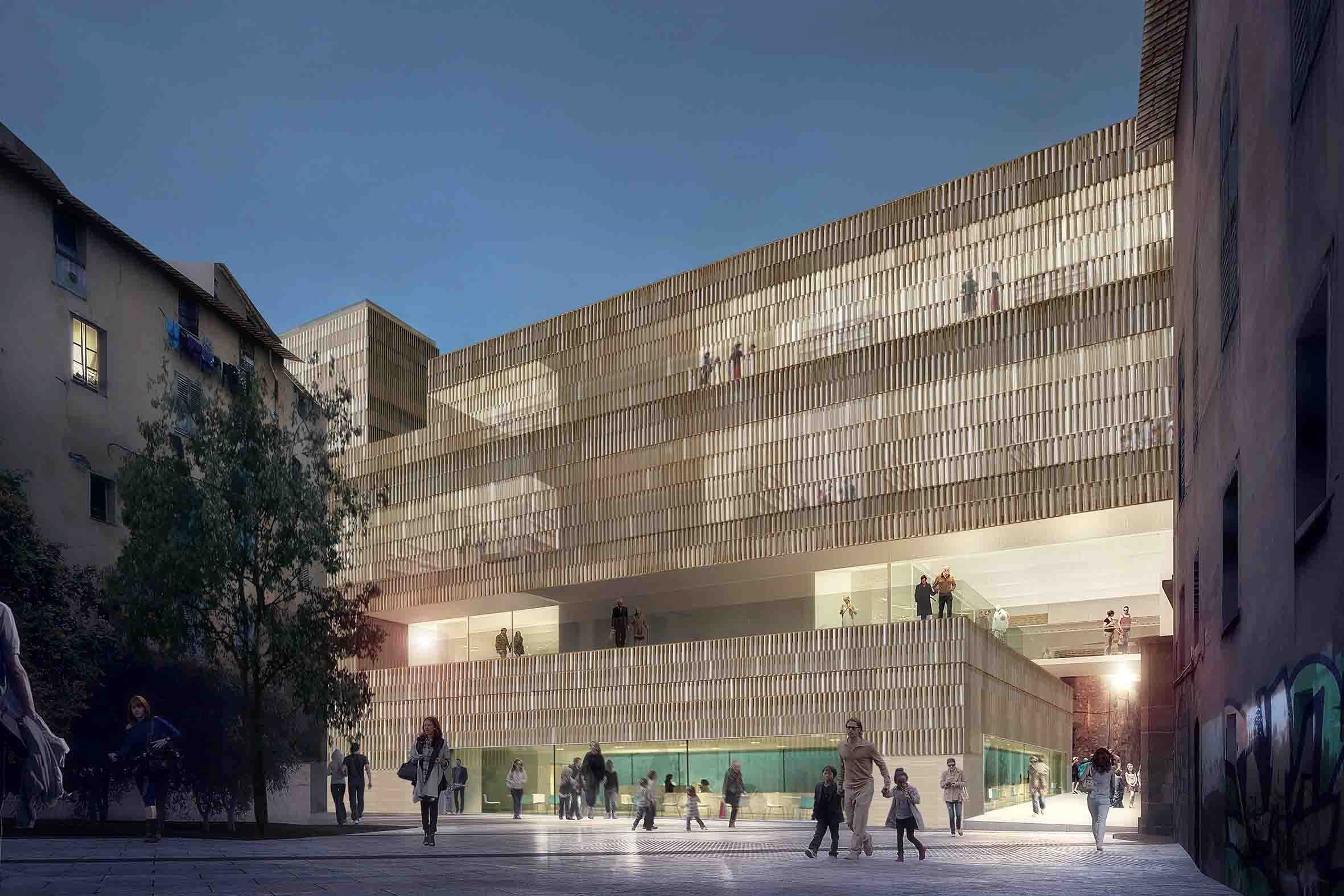 Vue architecturale de la médiathèque Charles Nègre à GRASSE - 1