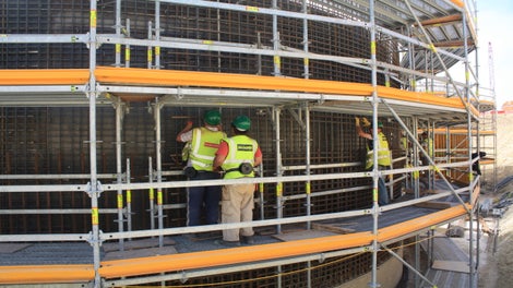 PERI UP Modular System Scaffolding was used for the external scaffold around the three digester tanks.