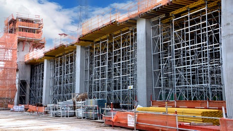 PS100 (PERI UP MD) utilized as shoring 