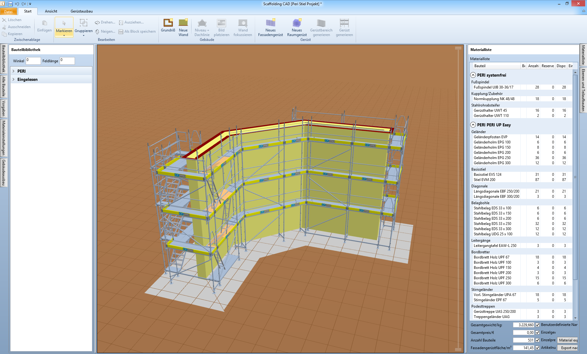 CP-Pro Scaffolding CAD convient aux formes de bâtiments les plus diverses, à différents niveaux de complexité.