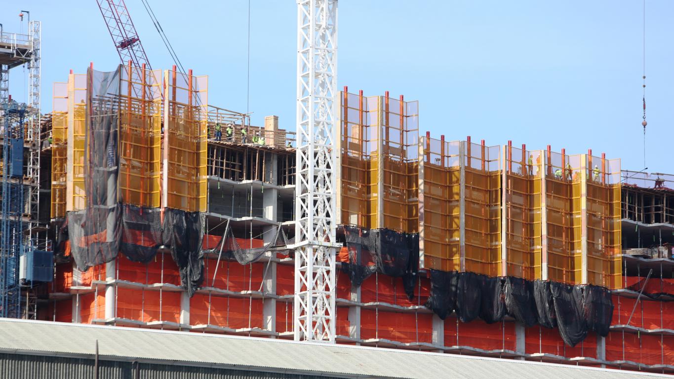 LPS mesh screens allow lots of light and air into the structure while at the same time reducing wind loads