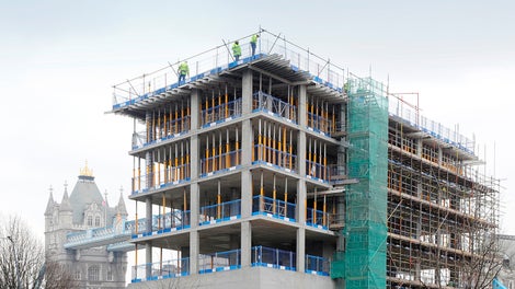 The project is adjacent to Tower Bridge (seen in the background) and other famous London sights