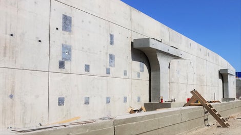 Finished canopy supports prior to completing the station