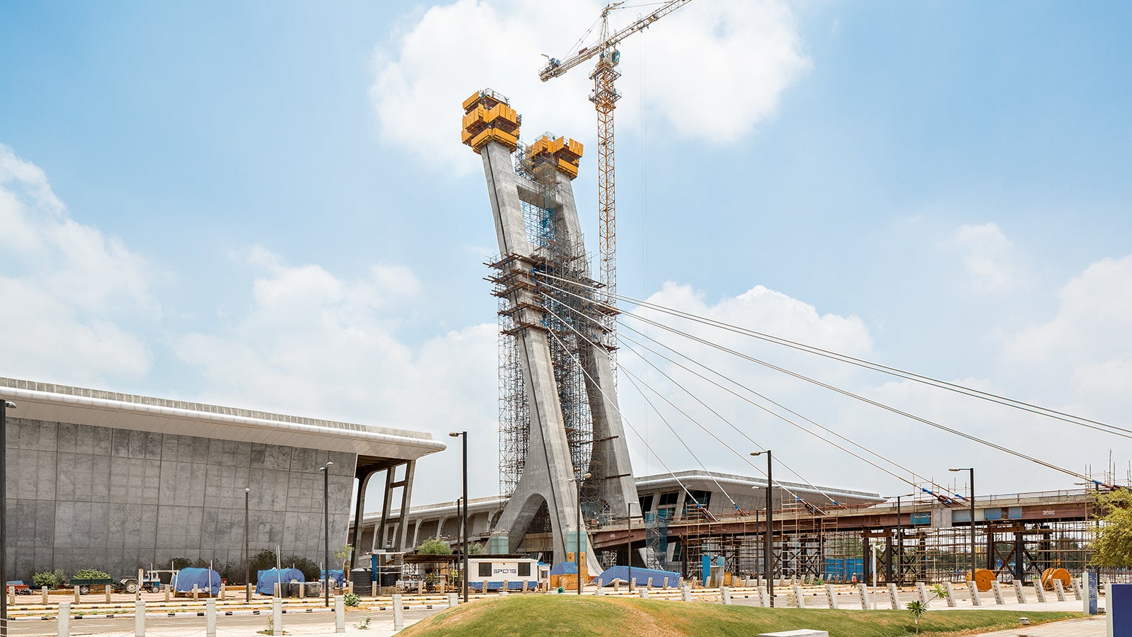 Das Mahatma Mandir in Gandhinagar im indischen Bundesstaat Gujarat ist Kongress- und Veranstaltungszentrum, aber auch Gedenkstätte für Mahatma Gandhi.