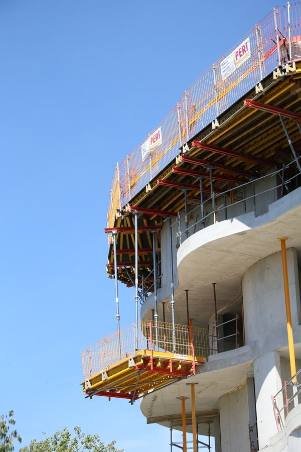 Recette à matériaux PERI suivant l'évolution de l'ouvrage en construction