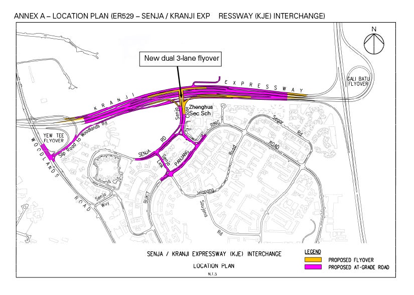 The proposed Senja / KJE Flyover is expected to be ready by 2022 (Image credit: LTA Singapore)