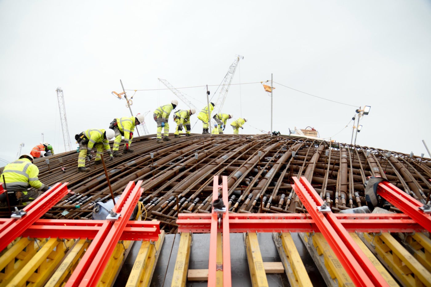 The formwork had to operate approximately 45 m above ground level.