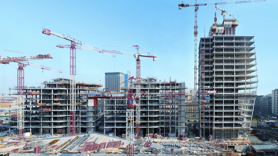 Vista del Lotto 1: sulla destra la Torre Diamante alta ben 140 metri