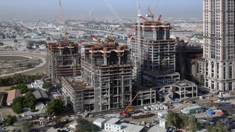 Three luxury residential towers part of the Al Habtoor City development.