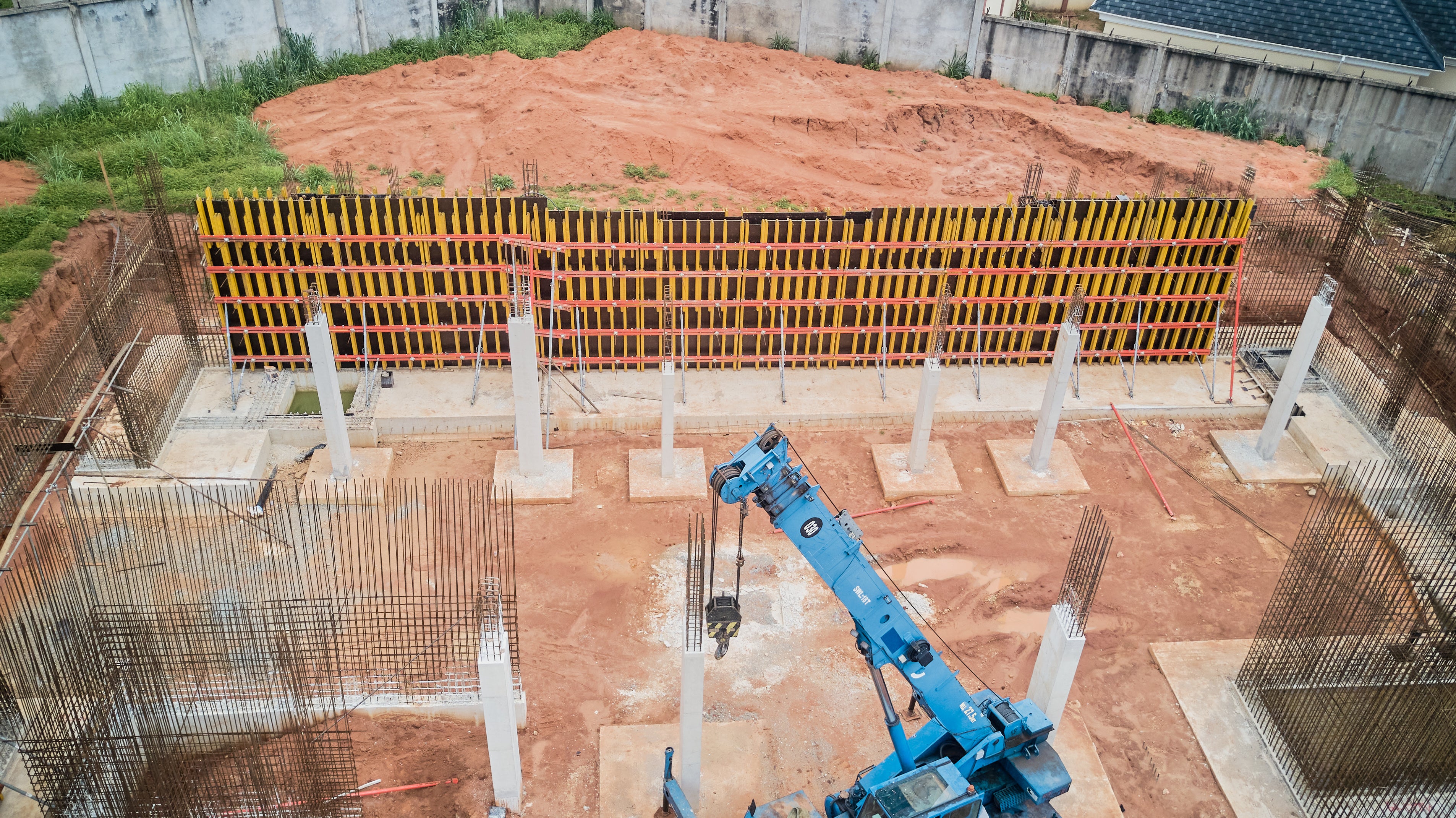 Basement wall construction using VARIO