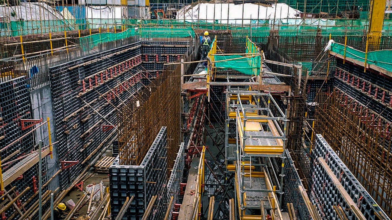 Construction works in the first areas of the project