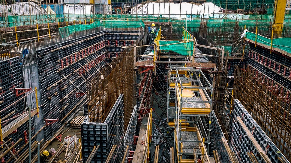 Construction works in the first areas of the project