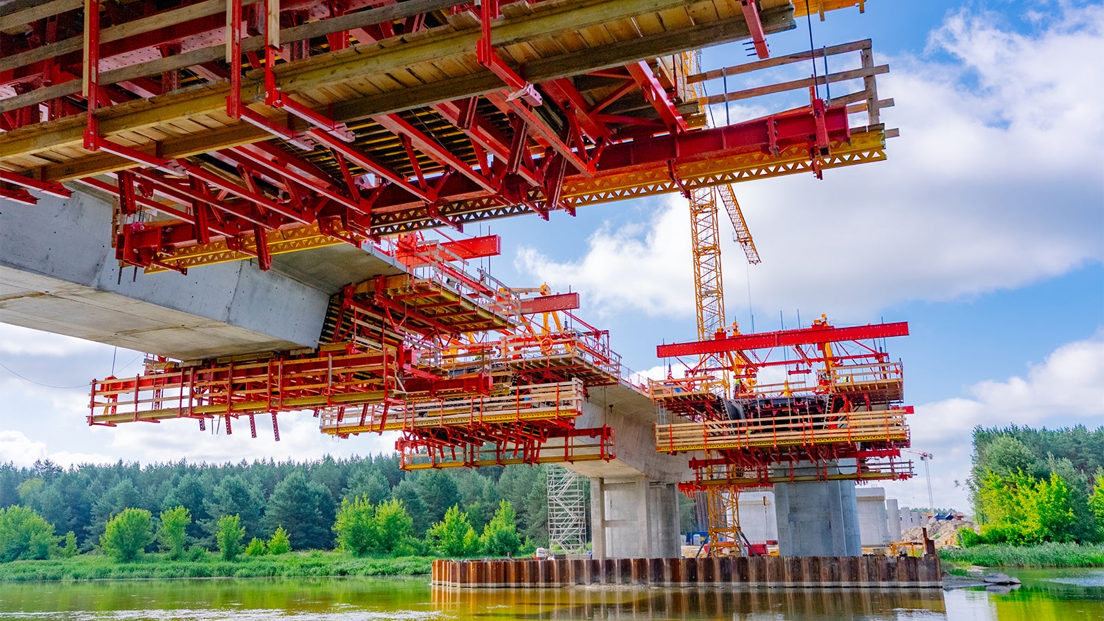 Wózki VBC PERI na budowie obiektu MS-5, droga ekspresowa S19, odcinek S19 Malewice Chlebczyn. 