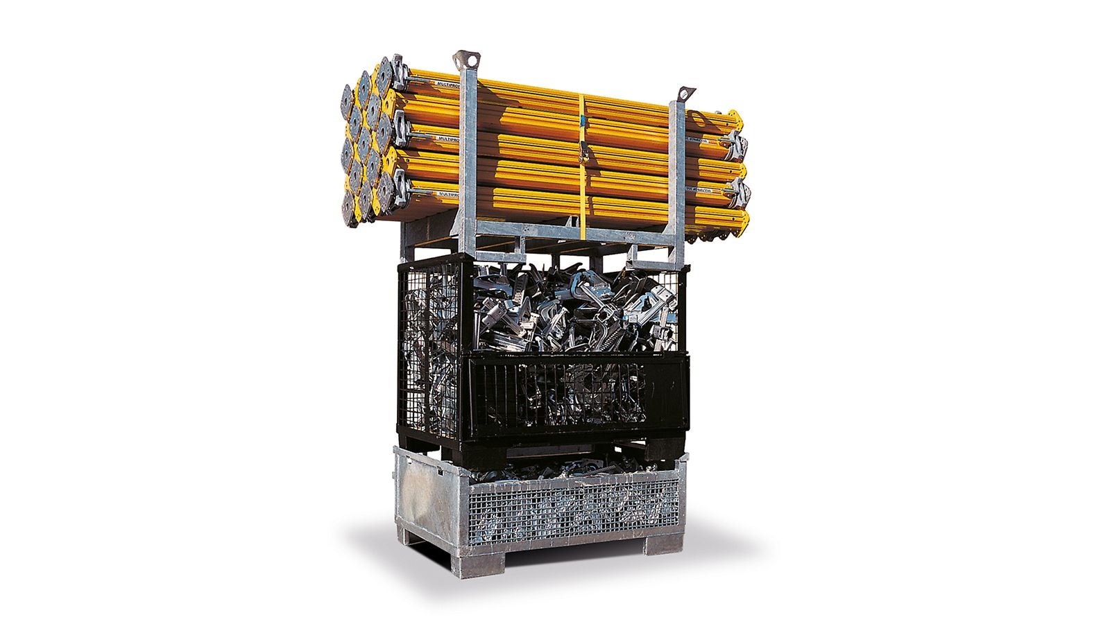 Verschiedene Transporthilfen in Kombination für einen schnellen und sicheren Transport von ungleichem Material<br/>