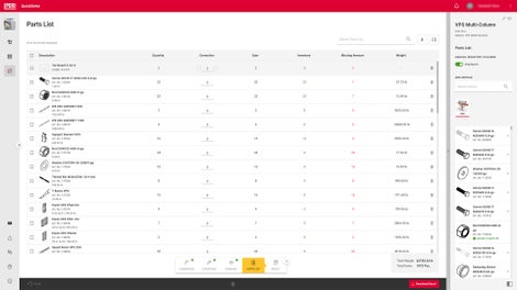Liste de pièces poteaux multiples