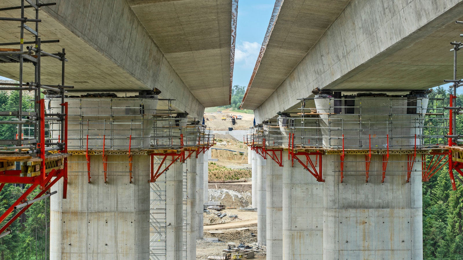 Budowa drogi ekspresowej S7 Lubień - Rabka-Zdrój, odcinek I - obiekt 14. Fot. Wojciech Dziedzic