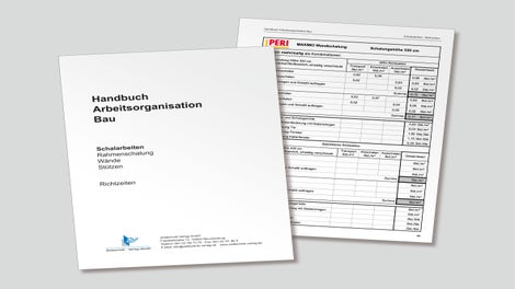 In November 2013, the fully revised "Formworking, Panel Formwork Walls Columns" section of the "Arbeitsorganisation Bau" handbook was published.<br/>(Image: ztv Zeittechnik-Verlag GmbH)<br/>