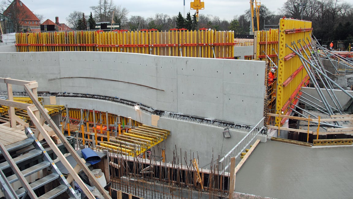 Vægge forskallet med VARIO forme.