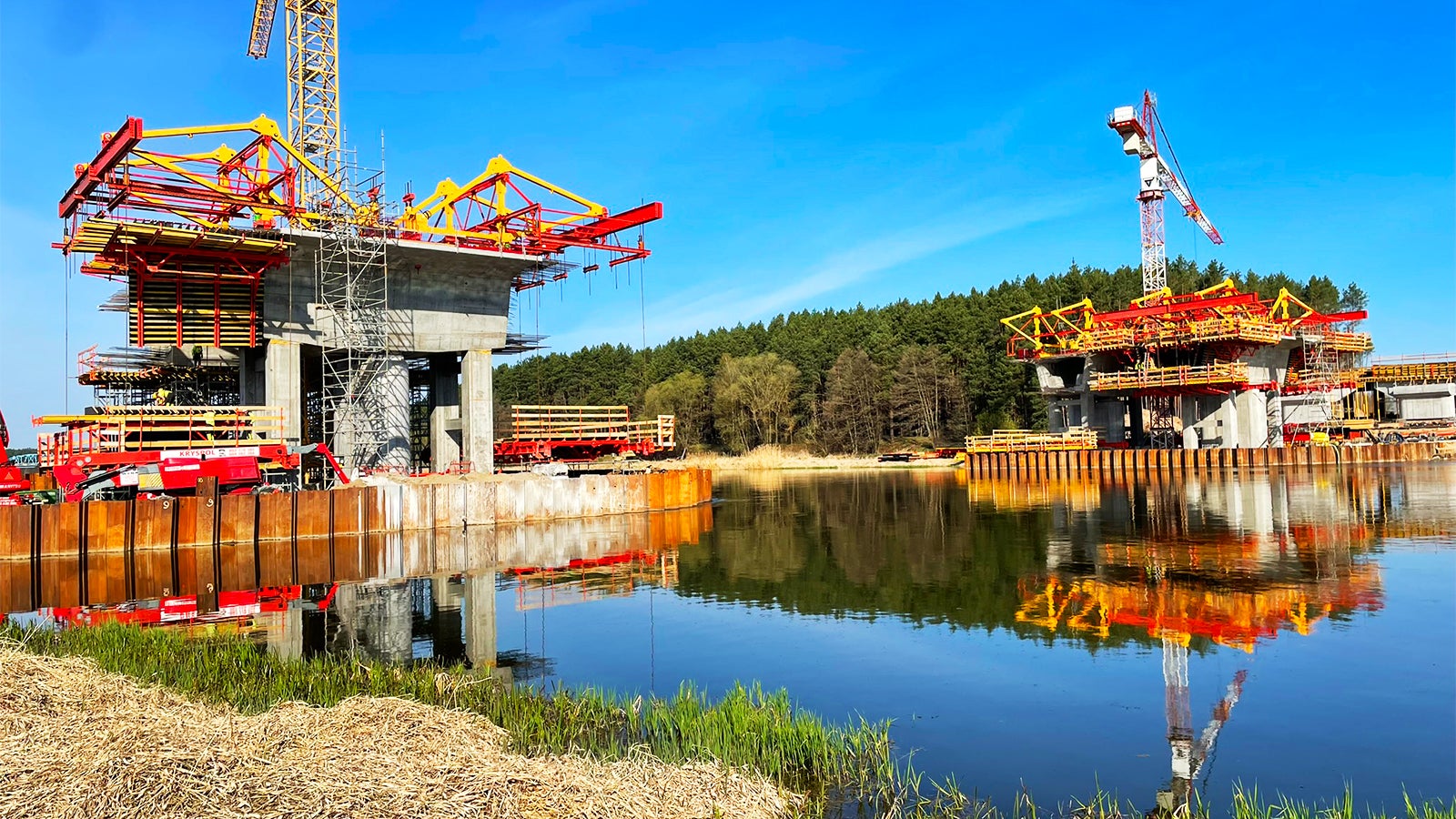 Wózki VBC PERI na budowie obiektu MS-5, droga ekspresowa S19, odcinek S19 Malewice Chlebczyn.