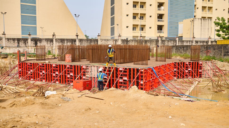 Construction of the foundation of an over 15 storey building in the heart of the Metropolitan city of Lagos.
