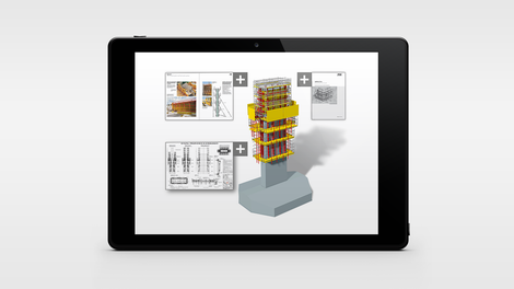 The individual, pre-assembled formwork units are provided with a QR code which allows direct access to a wide range of data via one mouse click. Thus, drawings or assembly instructions are linked with the 3D model.