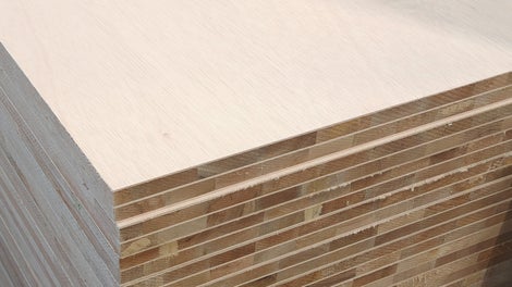 Close-up of the THERMAN™ fire door blank showing the solid timber core, designed for FD30+ fire performance and improved thermal efficiency.