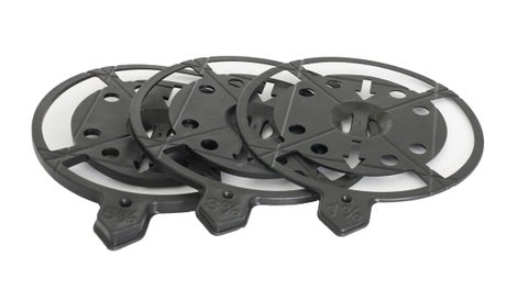 Spádové podložky zajistí vodorovné podložení dlažby nebo hranolu v případě, kdy podkladní terén není rovný, např. při pokládce na starý betonový povrch místo štěrkového lože. Instalace na horní plochu hlavvy terče.