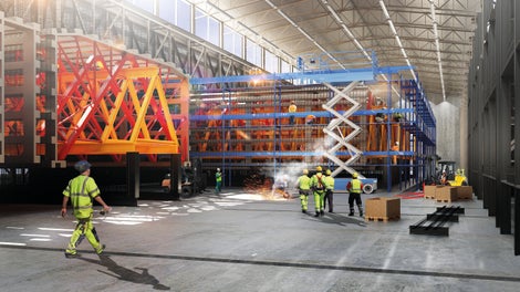 Tunneli elemendi valamine.<br/>(Illustratsioon: Femern A/S)<br/>