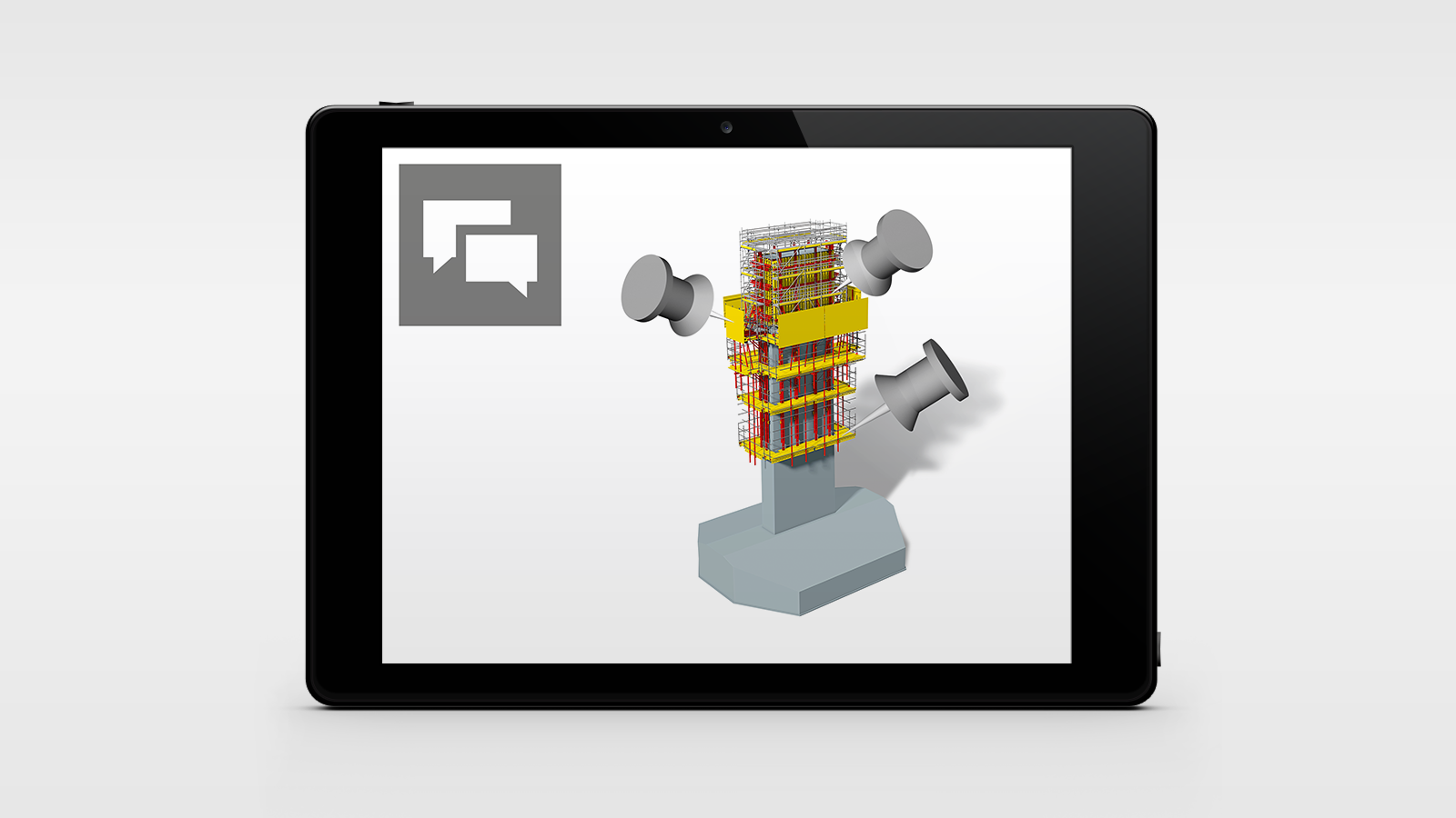 Points to be clarified or even collisions can be marked and described directly on the model by construction team personnel. The solution-relevant information is also transparent for all project participants via defined communication channels.