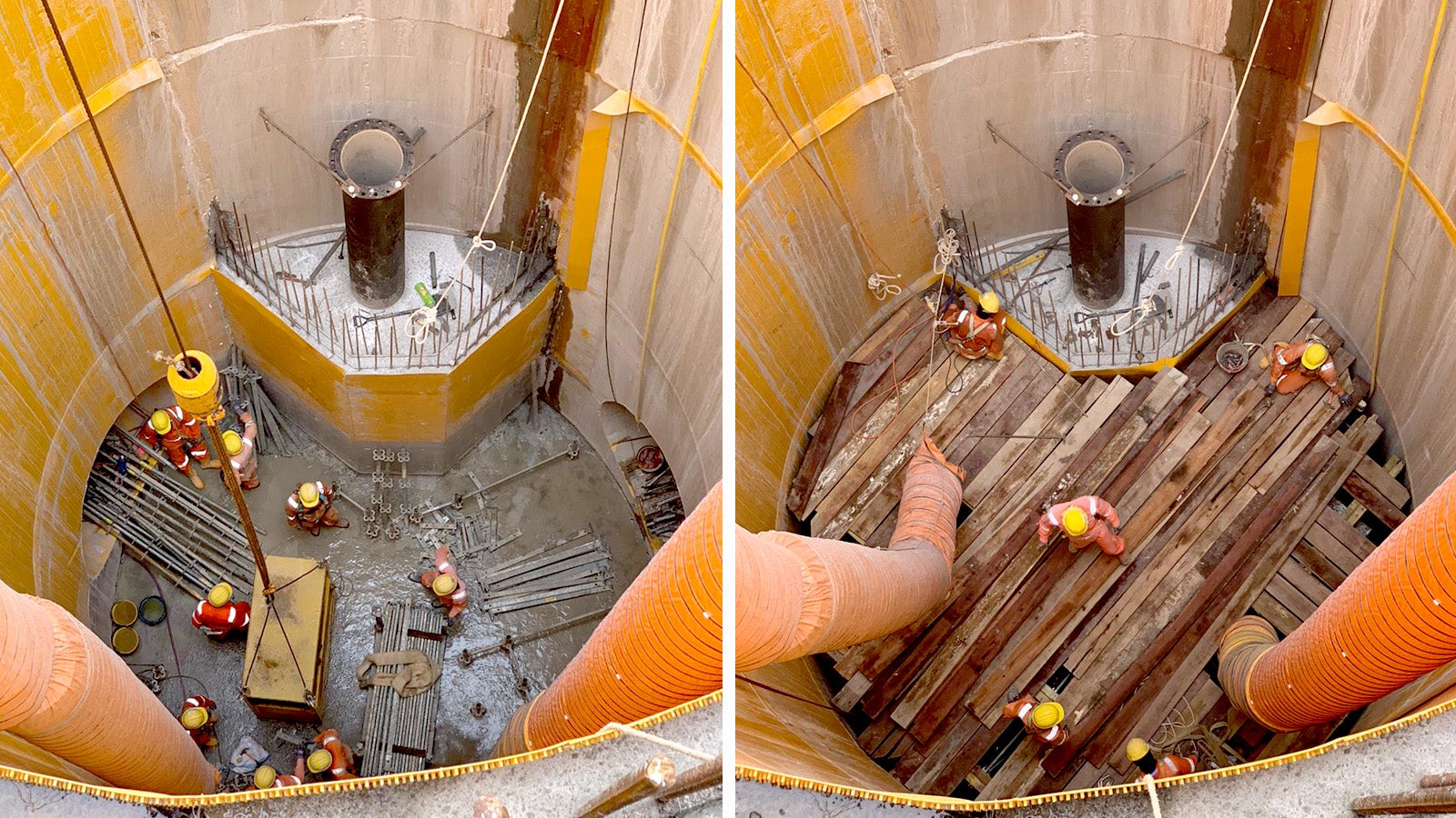 First casting (left) and second casting (right)