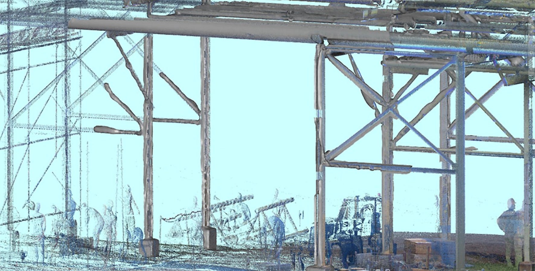 Chmura punktów i renderowanie pozwala stworzyć model 3D.