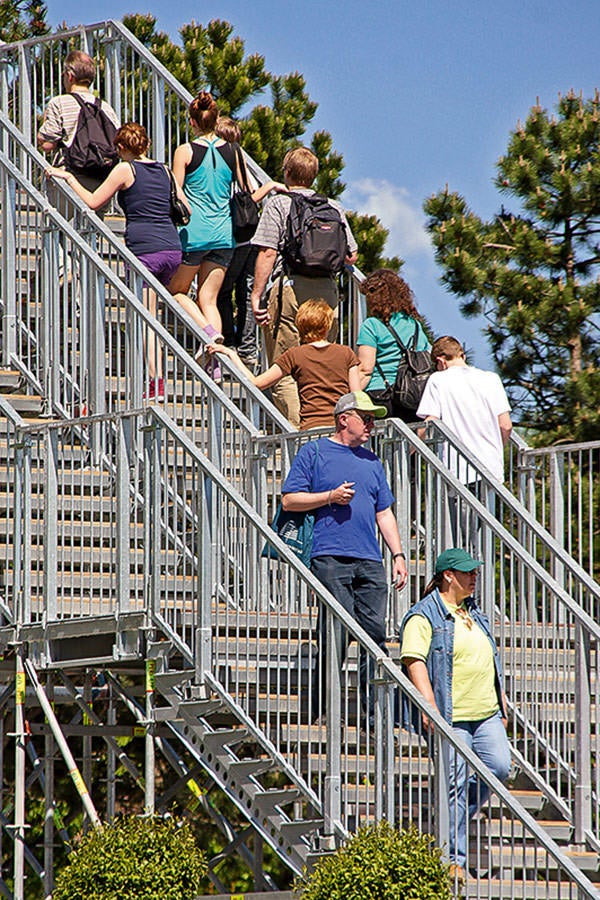 Public Treppe und LGS Brücke erfüllten die hohen Sicherheitsansprüche sowie alle statischen und geometrischen Erfordernisse.