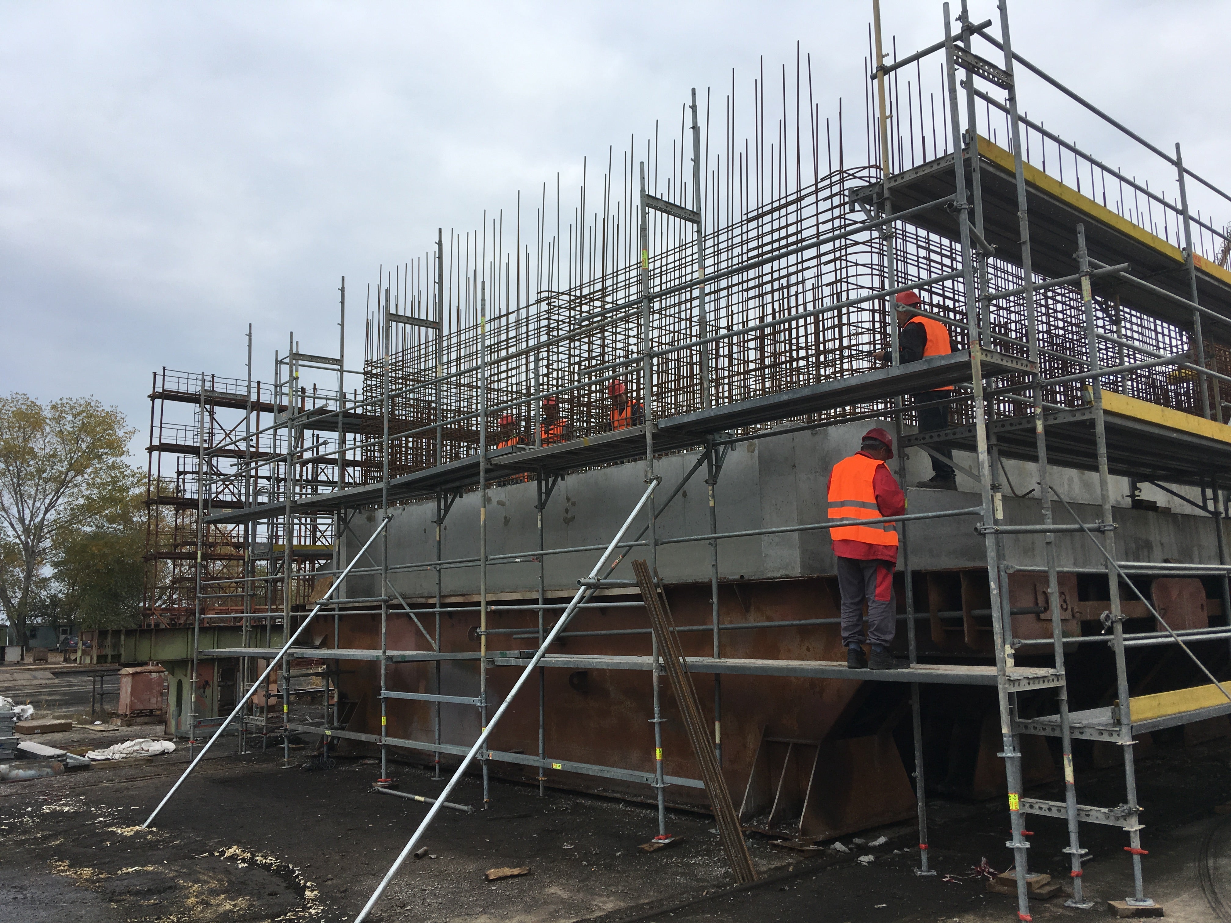 Изграждане на кесони, Терминал 2А, порт Бургас