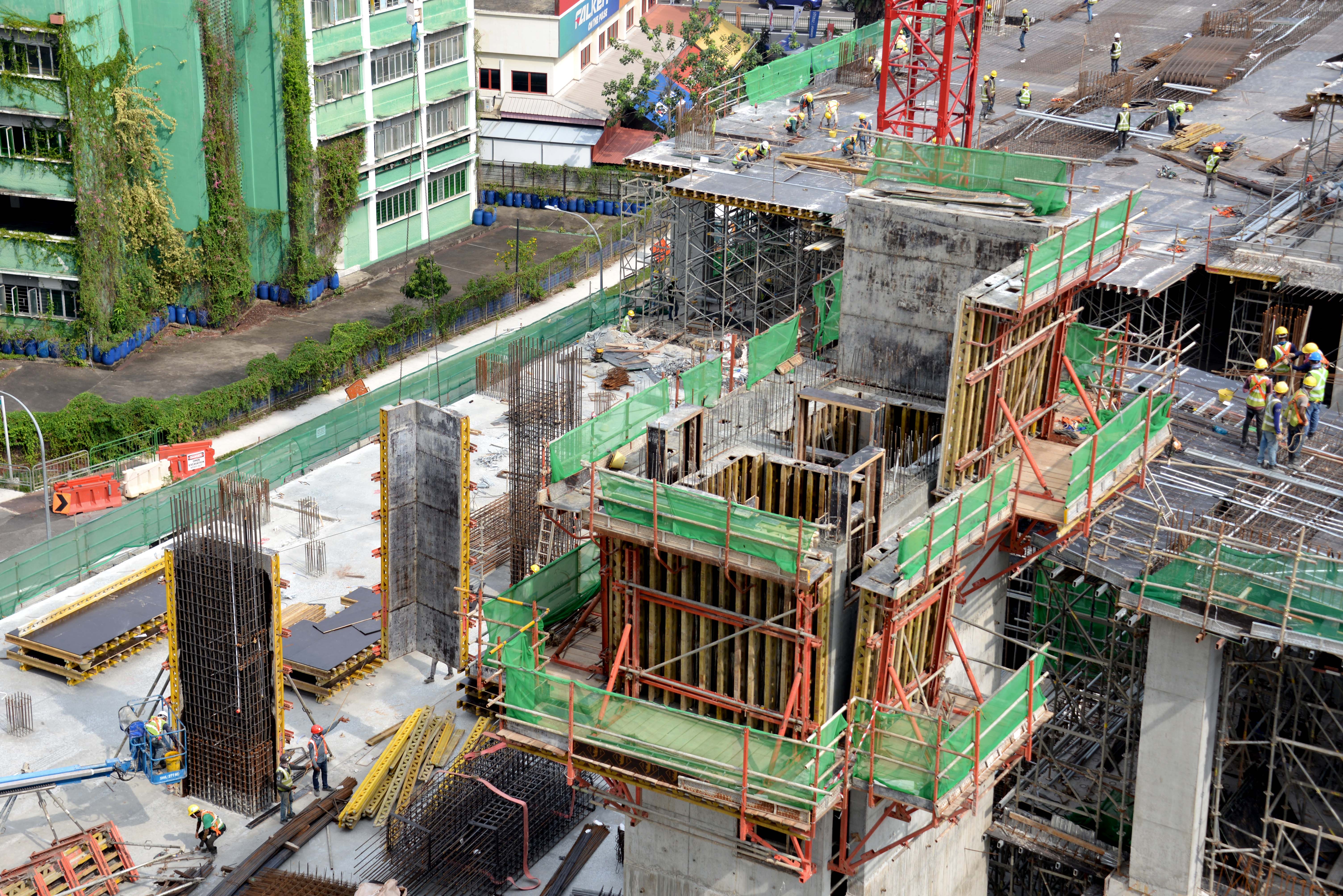 2 faces are installed first to assist in rebar installation