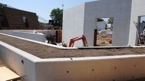 Færdige rampevægge. <br/>