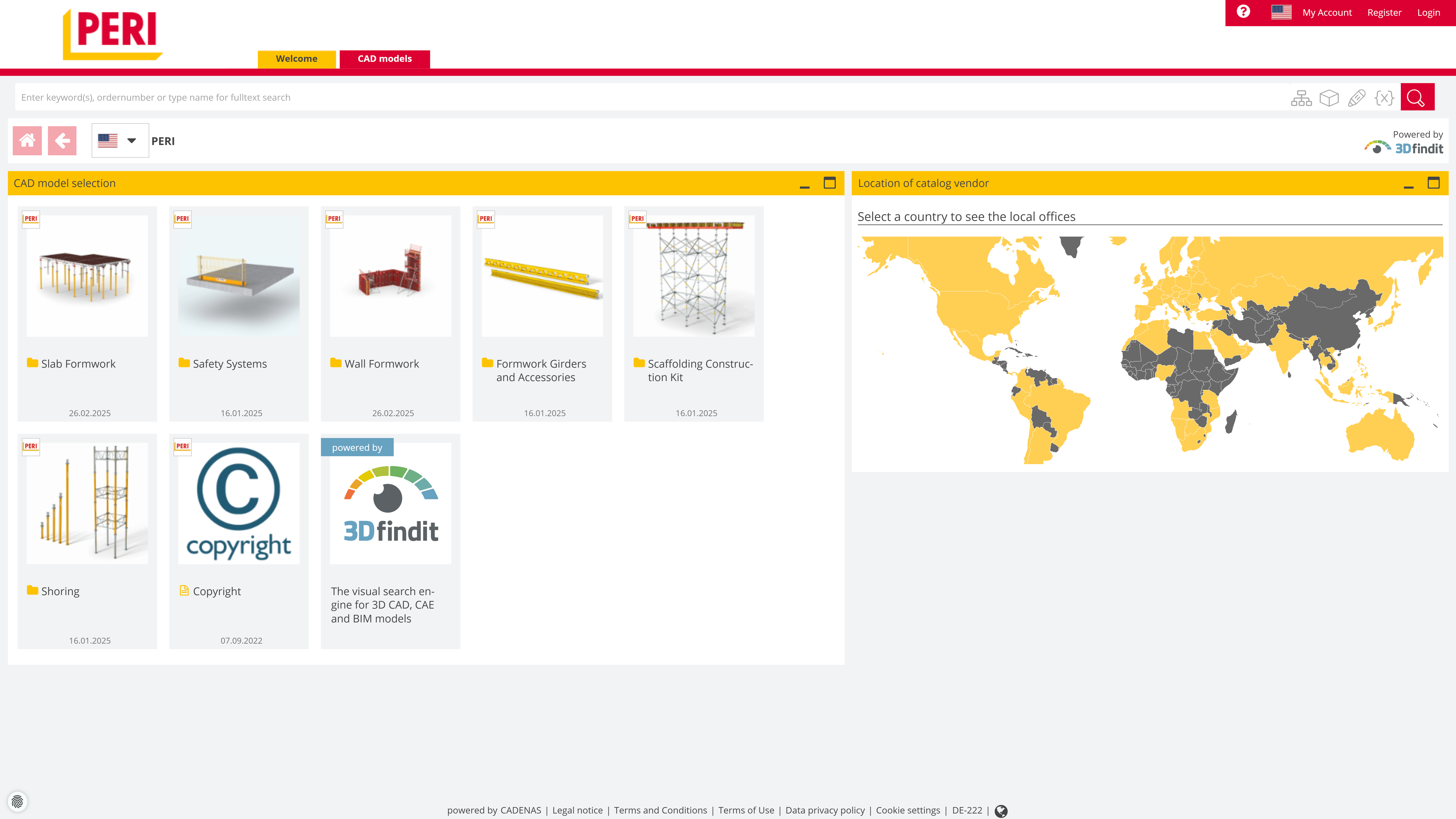 Dans la bibliothèque de composants BIM CAD, différents produits PERI sont disponibles à la sélection et au téléchargement.