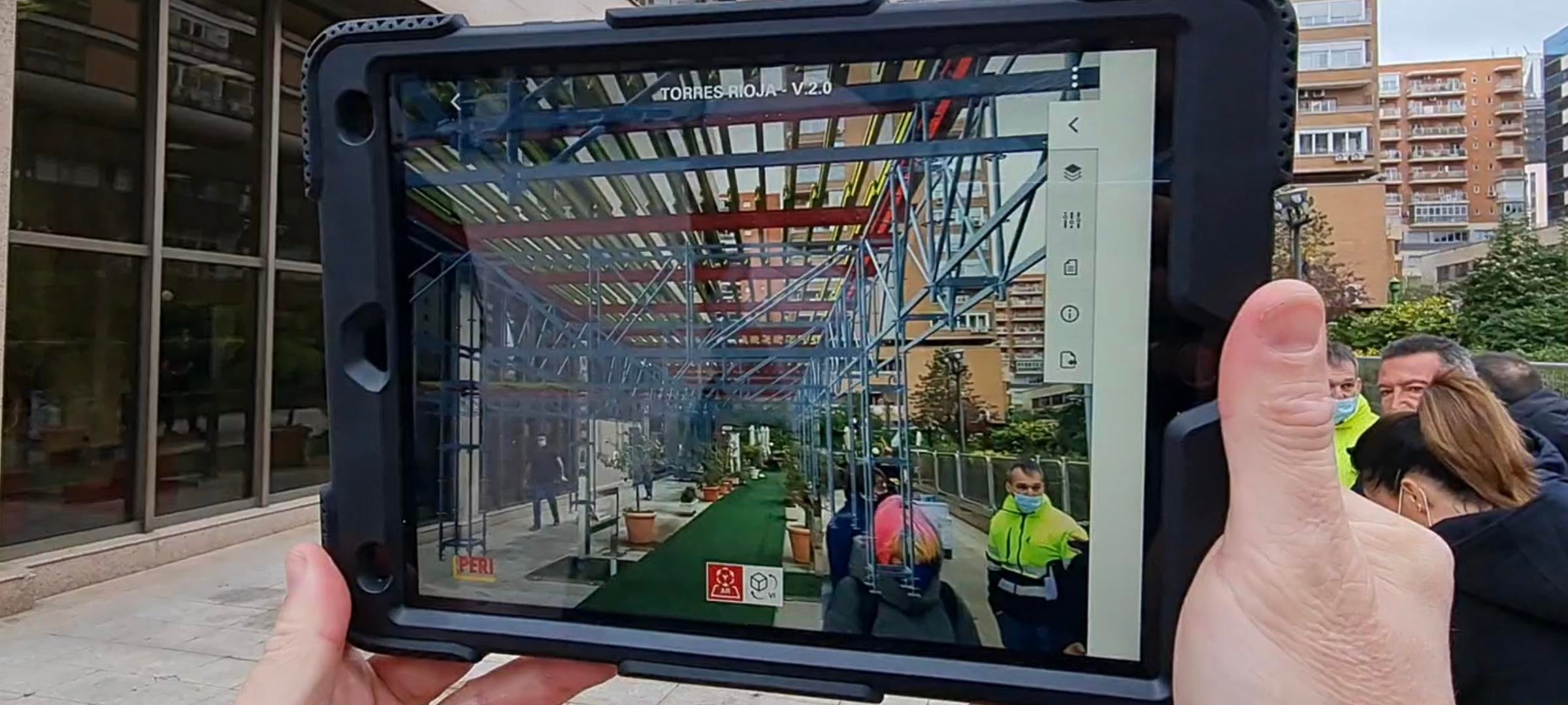 visualização prévia da montagem do andaime na obra